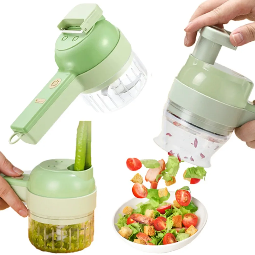 Elektryczny zestaw do krojenia warzyw – bezprzewodowy, rozdrabniacz do warzyw i maszynka do mielenia mięsa 🥦